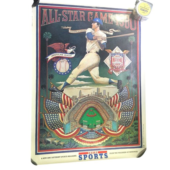 Game Poster All Star Los Angeles Dodgers Official MLB 18x24 Inside Sports 1980 - Picture 1 of 7